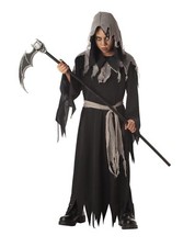 Shredded Robe Boys Grim Reaper Halloween Costume No Waist Tie 8-10 Medium 1284