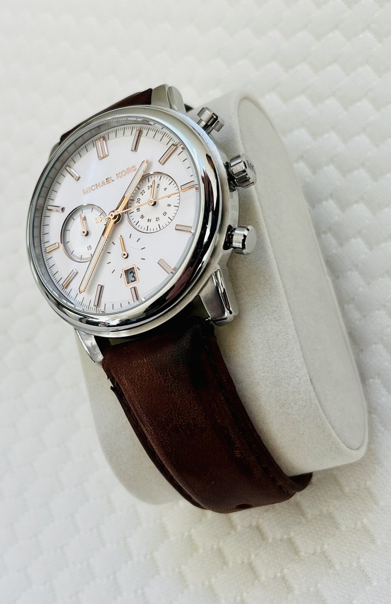 LN Michael Kors MK8372 Landaulet Chronograph White Dial