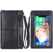 Touch Screen Phone Clutch Bag Case Leather Wristlet Handbag Wallet for Women