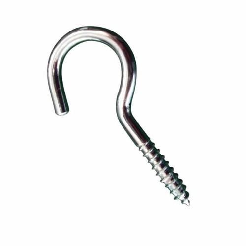 4 Screw Hook BZP Steel 80mm Heavy Duty Screwin Wall Garden Hanging