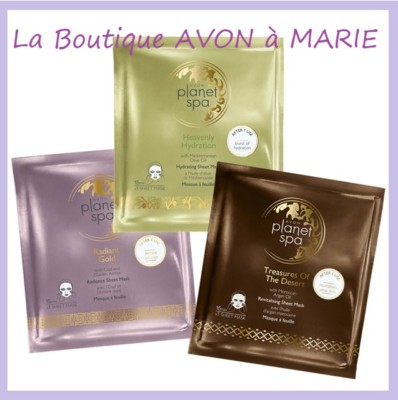 Masque Visage En Tissu à L'huile D'olive Planet Spa Avon - Hydratant - Hypoallergénique - Neuf