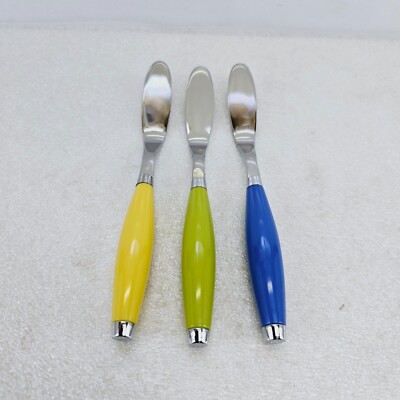 SET OF 3 FIESTA sunflower lemongrass lapis DIP butter SPREADER knife 6-3/4'' NEW