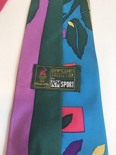 RM Sport 100% Silk Men's Necktie Tie-1996 Atlanta Olympic Games-NICE - Picture 5 of 6