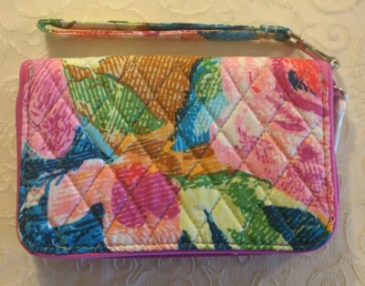 NWT Vera Bradley RFID Grab & Go Wristlet Zip Wallet Clutch Purse in Superbloom