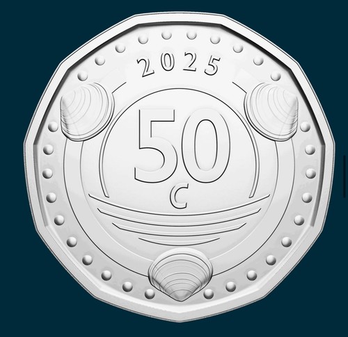 CURACAO 50 cent 2025 UNC - Moneta più recente del mondo marzo 2025! N# 462589 Combinazione - Foto 2 di 2