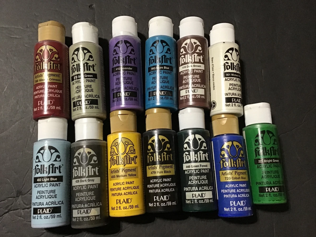 LOT of 13 PLAID Folk Art AMERICANA Acrylic Paint Assorted Paint 2 oz