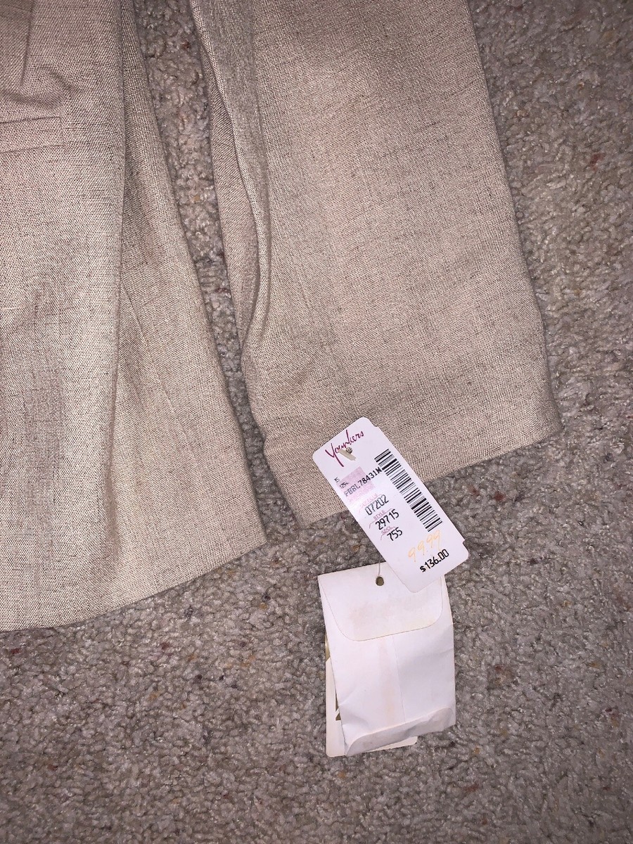 シャツ NWT New Women's HGR Younkers Beige Lightweight Suit Dress Jacket