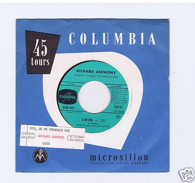 RICHARD ANTHONY 45 RPM 7'' JUKE BOX WEIT / NEIN ICH KÖNNTE NICHT