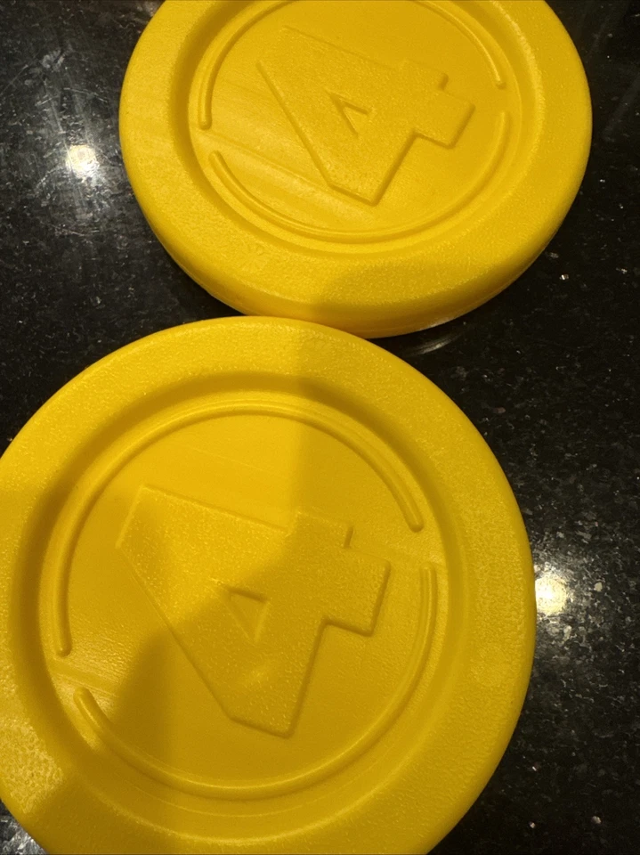 "2 piezas de repuesto Hasbro Giant Connect 4 piezas de juego círculo de disco amarillo de 5""" Foto 4 de 4
