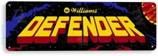 TIN SIGN Defender Arcade, 80's, Retro, Console, Marquee, Game Room Decor, A321