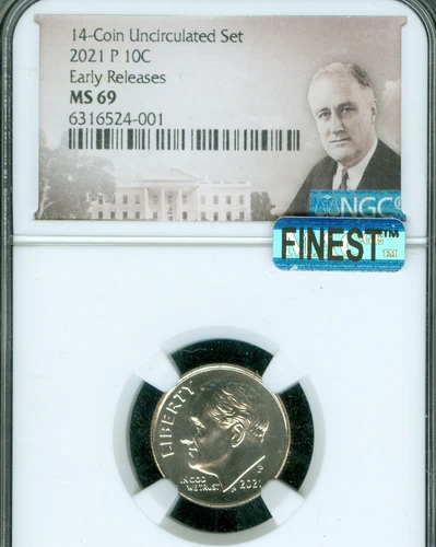 2021 P ROOSEVELT DIME NGC MS69 MAC  FINEST GRADE & SPOTLESS .