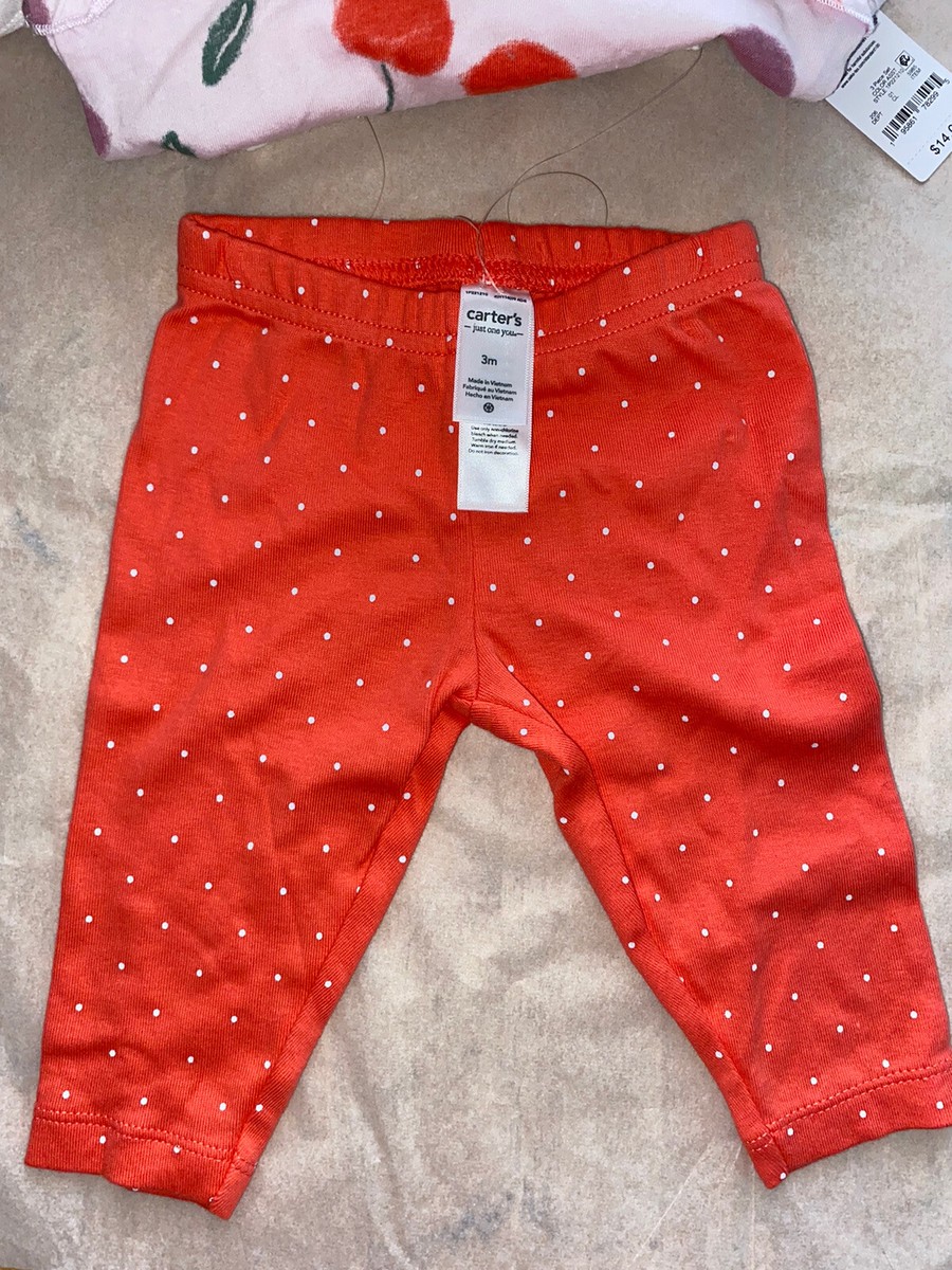 Carter's Just One You Baby GIrls 3-Pc Pink Cherry Top Bodysuit