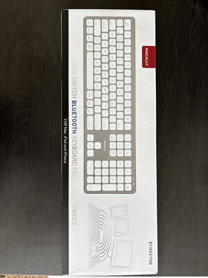 New MACALLY BTWKEYMB  Quick Switch Bluetooth Keyboard  For 3 Devices Silver