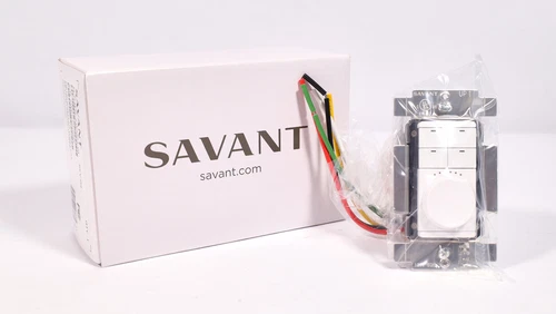 Savant Metropolitan In-Wall Wireless Keypad with Dimmer Snow White WIK-SWS104-01