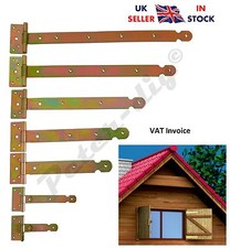 Yellow Galvanised Gate Door Tee Hinges 9 Sizes:100 to 500mm