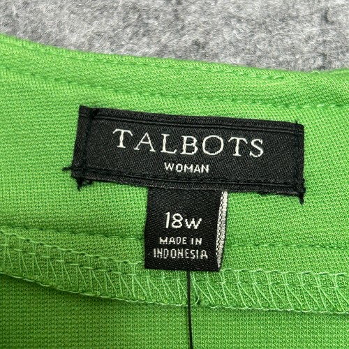 Talbots Dress Womens 18W Green Shift Sleeveless Classic Versatile Career Stretch - Picture 2 of 20