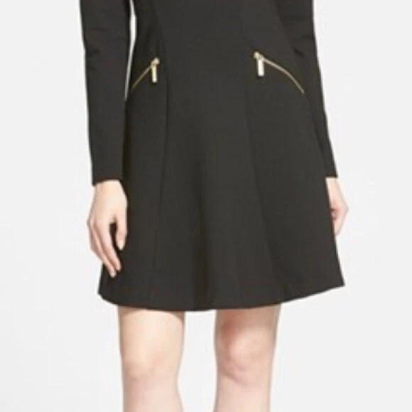 NEW NWT MICHAEL KORS DRESS SZ 8 SMALL MED BLACK G MK LOGO STRETCH $199