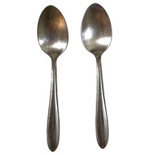 Utica Stainless Dinner Spoon Lot of 2 Made in USA Thanksgiving Dining