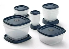RUBBERMAID Food Storage Container Set w/EASY FIND LIDS 26-PC, BLUE, Vented - NEW
