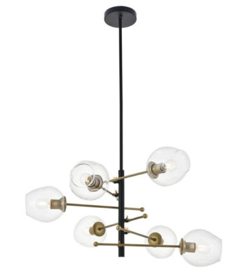 Chandelier Foyer Matte Black Sputnik Light Fixture 6 Shades Dining Room Lighting