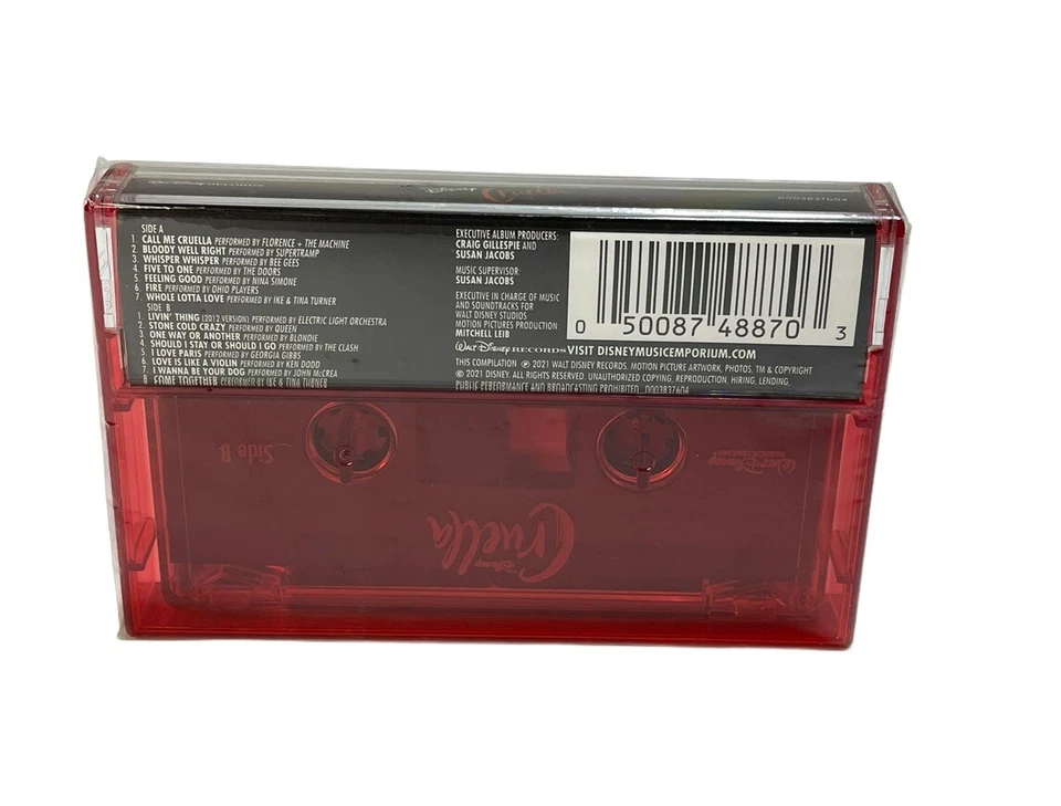 Cruella Motion Picture Soundtrack Cassette Tape 2021 Walt Disney Records Red NEW - Image 3 of 4