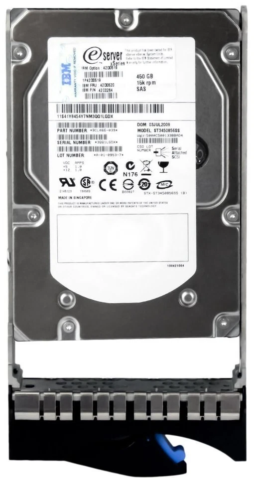 Hard IBM 42D0520 42C0264 450GB 15000U/Min 16MB SAS-1 ST3450856SS 3.5 " Inches - Image 2 of 3