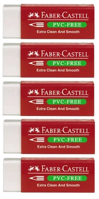 5x Faber-Castell Radiergummi Radierer PVC-free Plastik für Bleistifte 189520
