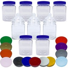 Plastic Storage Jars Sweets Cookie Jar 450ml Craft Garage Kitchen Organisation