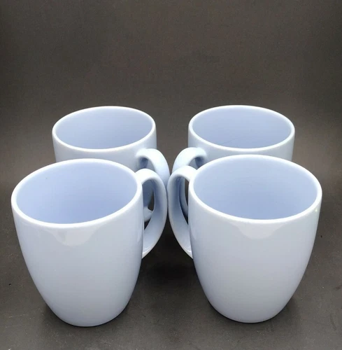 4 Corelle Light Blue Country Cottage Mugs Cups 12 OZ Coffee Tea