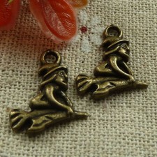 Free Ship 160 pcs Antique bronze Broom star witch charms 18x14mm L-1383