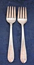 Lady Anne Silverplate Two 2 Forks Salad Dessert Silverware Flatware