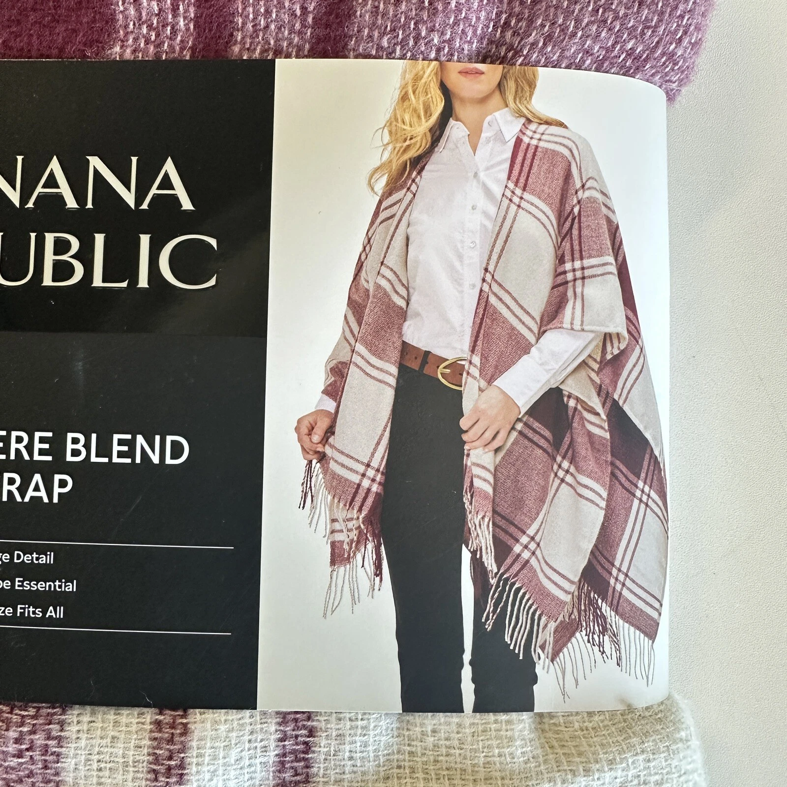 Banana Republic Womens Cashmere Blend Wrap Poncho Plaid Fringe One Size
Opens in a new window or tab