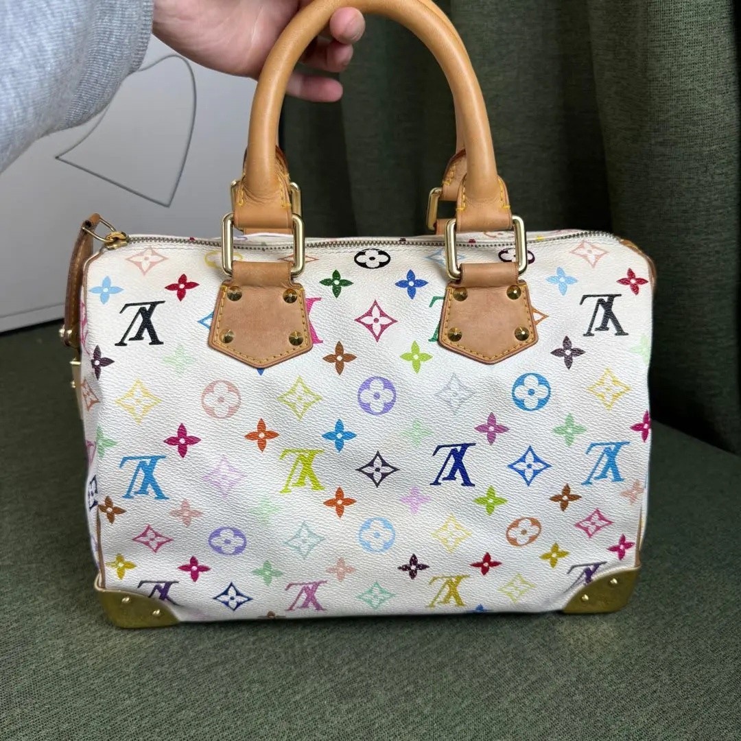 Louis Vuitton LV Monogram Multicolore White Blanc Speedy 30 | eBay