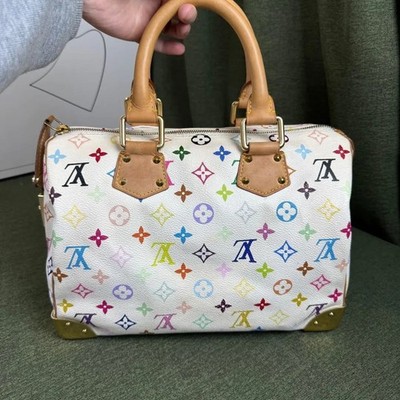 Louis Vuitton LV Monogram Multicolore White Blanc Speedy 30 | eBay