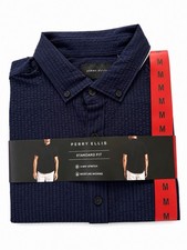 Perry Ellis Men s Standard Fit Blue Button-Do...