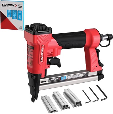 Arrow Pneumatic Staple Gun, Oil-Free Red, Silver, White, Blue, Black 