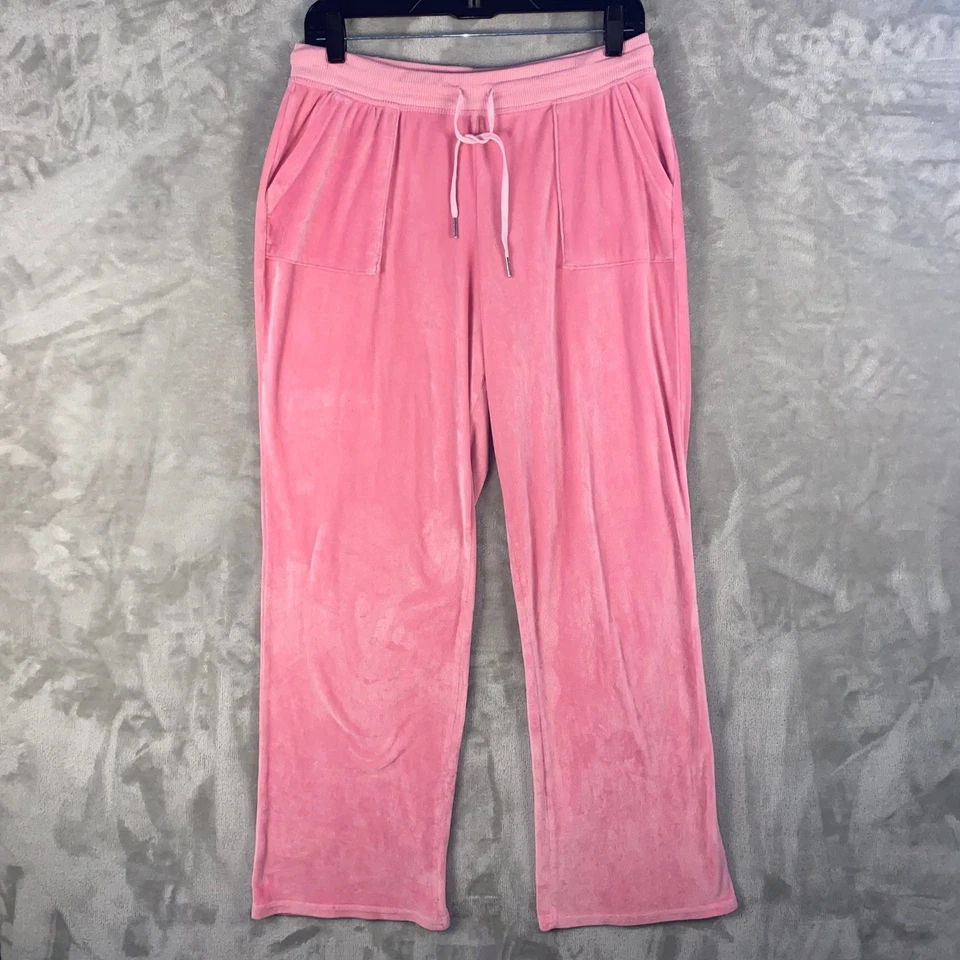 Juicy Couture розовый бархат со стразами логотип Lounge брюки Sleepwear большой - Изображение 2 из 4