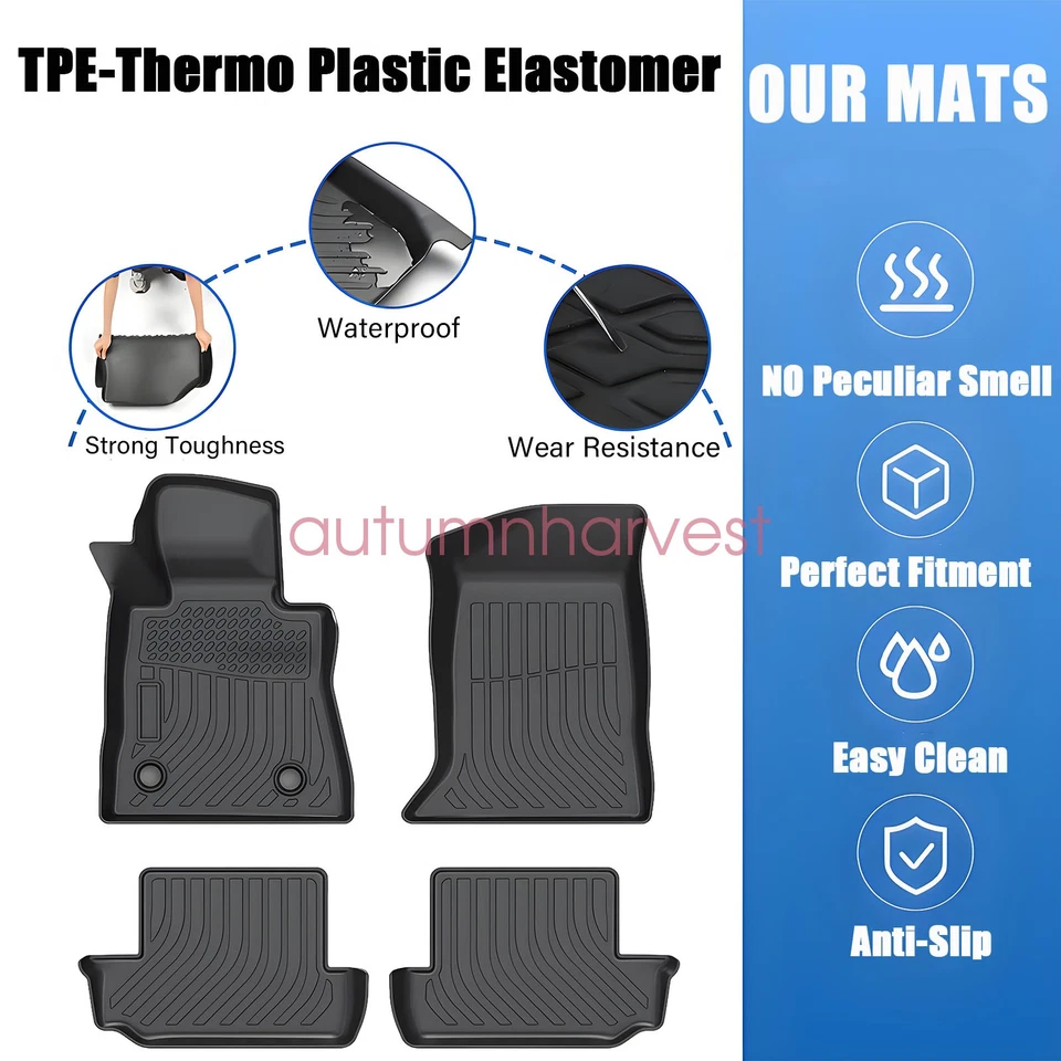 Alfombrillas forro para Chevrolet Camaro 2016-2024 delanteras y traseras negras para todo tipo de clima Foto 3 de 4