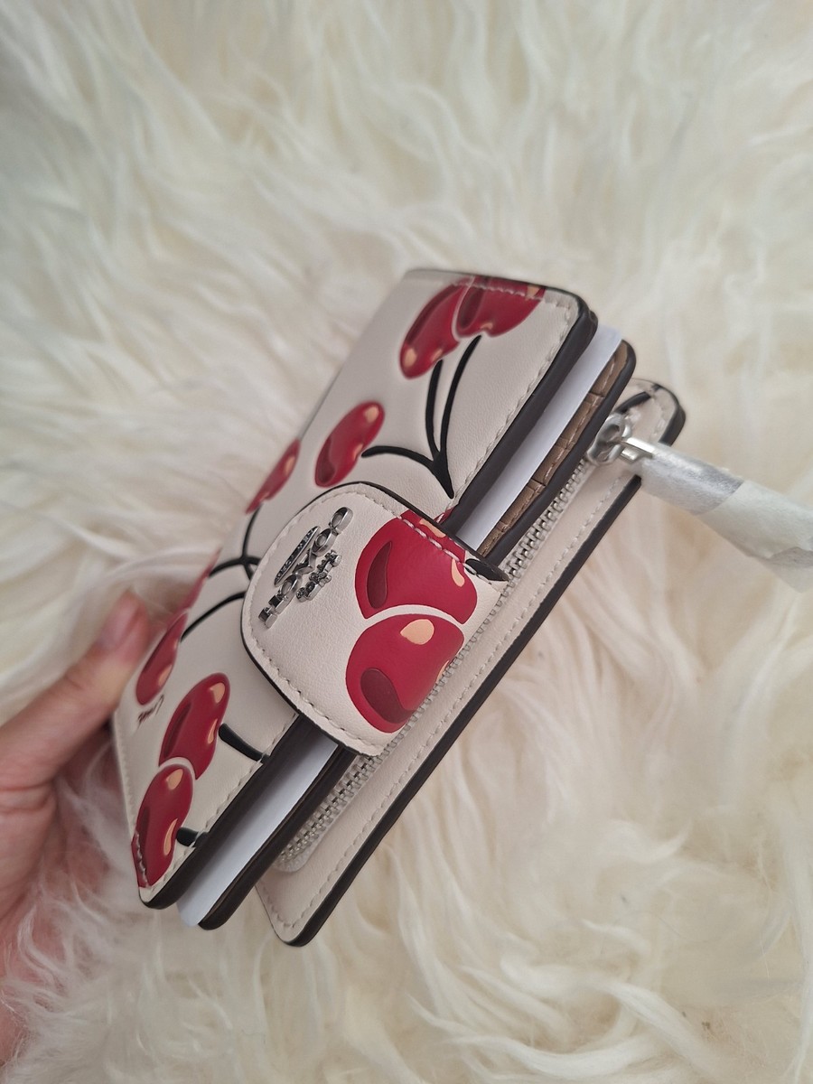 COACH CZ762 Women's Medium Corner Zip Wallet With Cherry