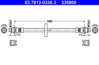 Bremsschlauch ATE 83.7813-0330.3 FüR Passat VW Corrado 35I B3 B4 Variant 3A5 3A2