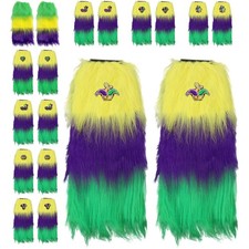 1Pair Adults Mardi Gras Carnival Leg Warmer Covers Heels Long Boots Cuff Cover