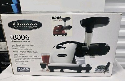 Omega J8006 Nutrition Center Juicer Commercial Masticating Fruit Vegetable Red