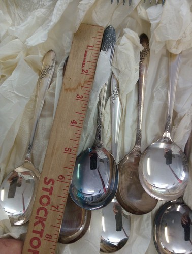 48 Pcs.,QUEEN BESS, Silverplate, Betty Crocker,NEVER USED,With Papers - Picture 22 of 24