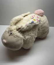 Large 18” Pillow Pets Bunny Rabbit Plush White Pink Spotted Ears Easter