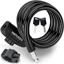 Hapleby Premium Bike Lock with 2pcs Keys, Professional Cable Black 