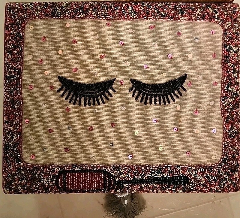 Beaded & Sequins Jewelry Box w/velvet Interior  10x8"3: Deep, Smugged Blends In 