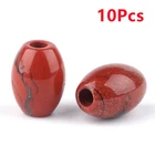 10Pcs 18x13mm Natural Red Jasper Large Hole Barrel Loose Beads Hole 4mm ETY68