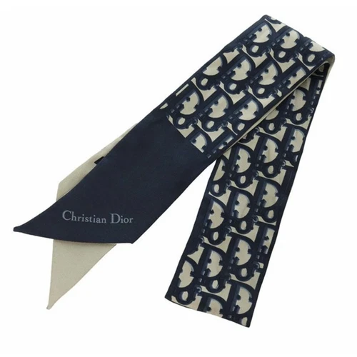 Authentique foulard Christian Dior motif trotteur type ruban du Japon décontracté