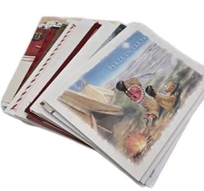 25 Christmas Greeting Cards Mixed Styles Holiday Variety Unused Envelopes GC101