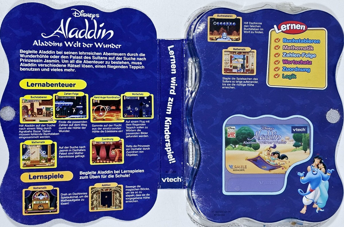 vtech V.SMILE Learning Game ALADDIN Vocabulary Math Letters Logic
